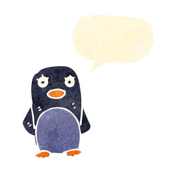 Pingouin dessin animé rétro — Image vectorielle