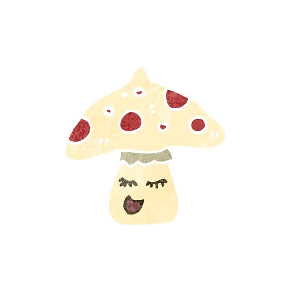 Toadstool retrô desenho animado — Vetor de Stock