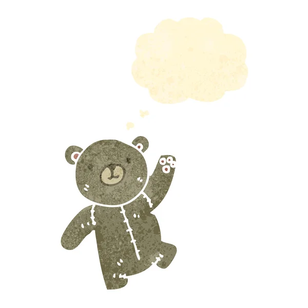 Lucu boneka beruang kartun retro - Stok Vektor