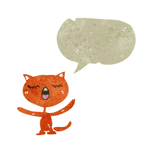 Gato engraçado dos desenhos animados com bolha de fala — Vetor de Stock