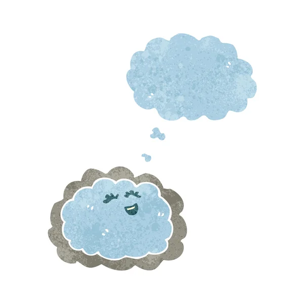 Nube de dibujos animados retro con forro de plata — Vector de stock