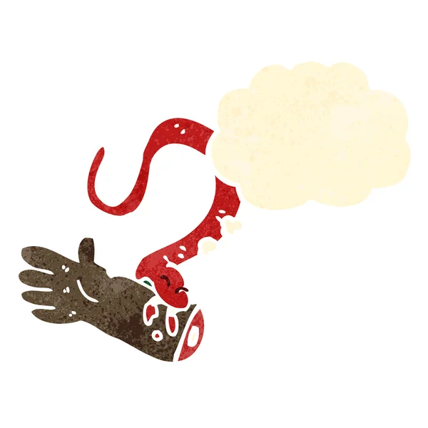 Caricature rétro morsure de serpent — Image vectorielle
