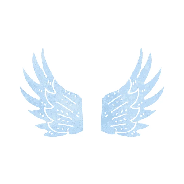 Retro kreslený andělská křídla — Stockový vektor