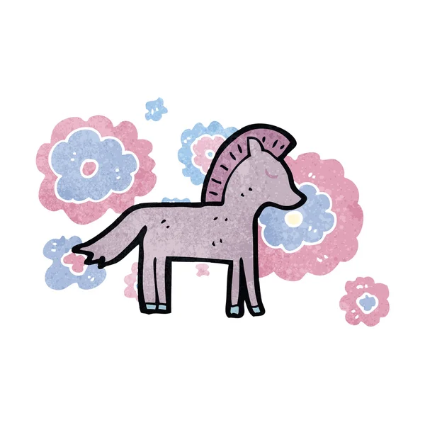 Retro kreslený kůň — Stockový vektor