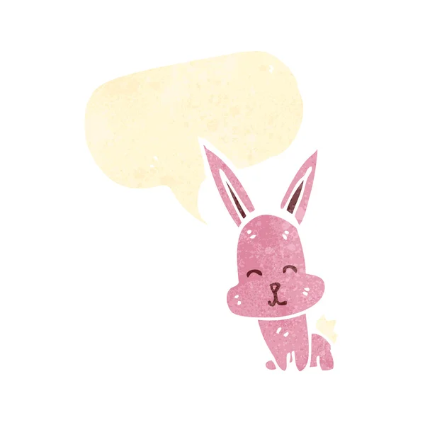 Lapin rose dessin animé rétro — Image vectorielle