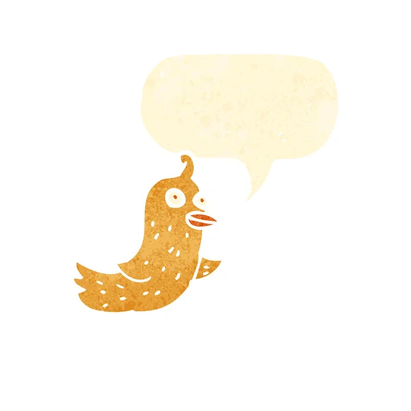 复古卡通说话的鸟 — 图库矢量图片