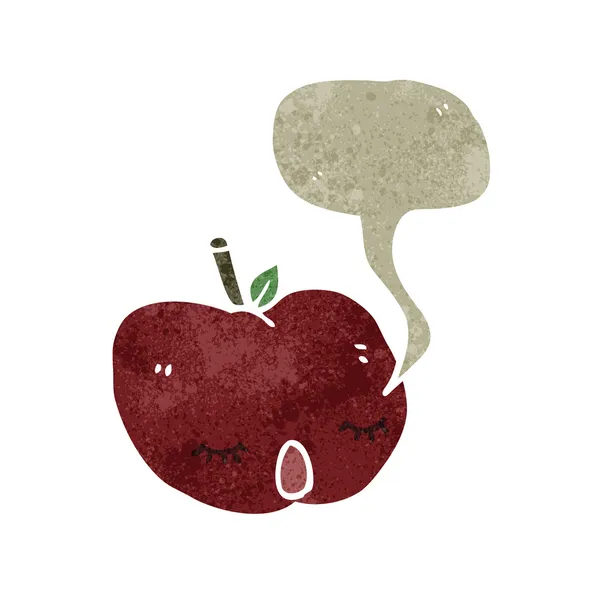 Retro cartone animato parlando mela — Vettoriale Stock