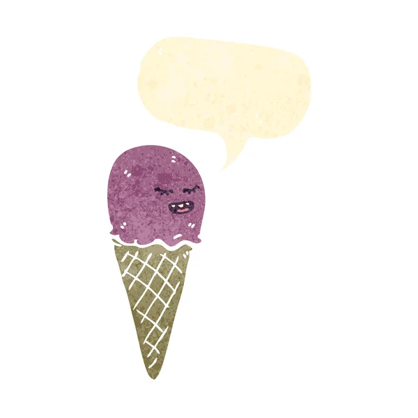 Ρετρό παγωτό καρτούν χωνάκι — Διανυσματικό Αρχείο