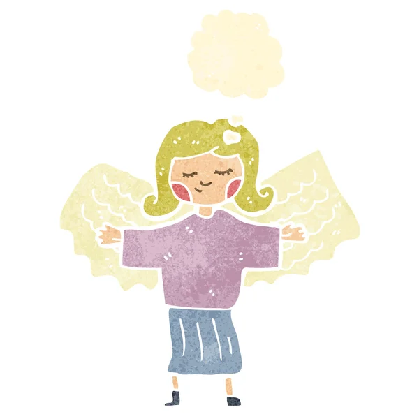 Retro kreslený angel holka — Stockový vektor