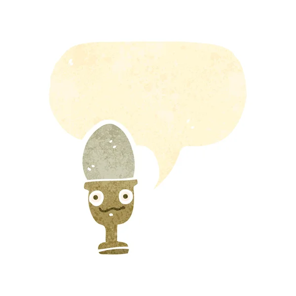 Retro karikatür konuşma balonu ile yumurta haşlanmış — Stok Vektör