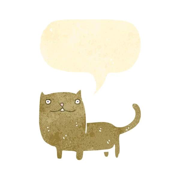 复古卡通猫与语音泡沫 — 图库矢量图片