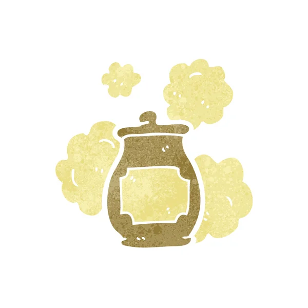 Retro cartoon honey pot — Stock Vector