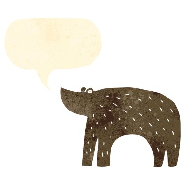 Retro karikatür ayı ile konuşma balonu