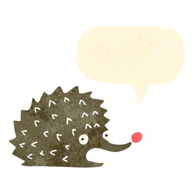 Retro karikatür konuşma kirpi