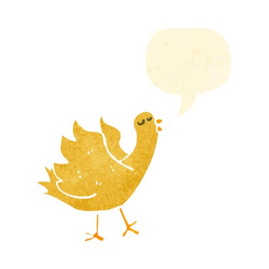 Retro karikatür tweeting kuş