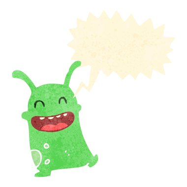 Retro çizgi film küçük uzaylı