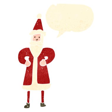 Retro karikatür Noel Baba ile konuşma balonu