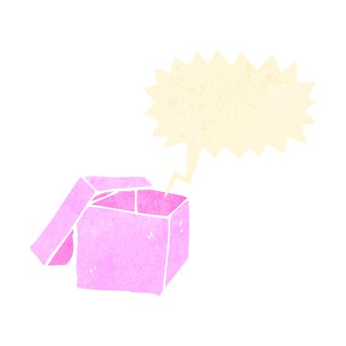 Retro karikatür boş hediye kutusu