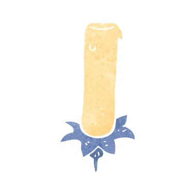 Retro karikatür doğum günü pastası mumu