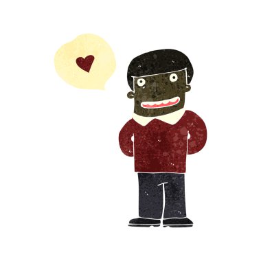 aşık adam konuşurken retro çizgi film