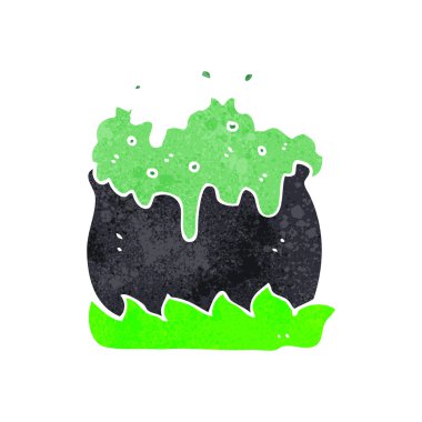 Retro karikatür kaynayan kazan