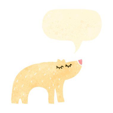 Retro karikatür kutup ayısı ile konuşma balonu