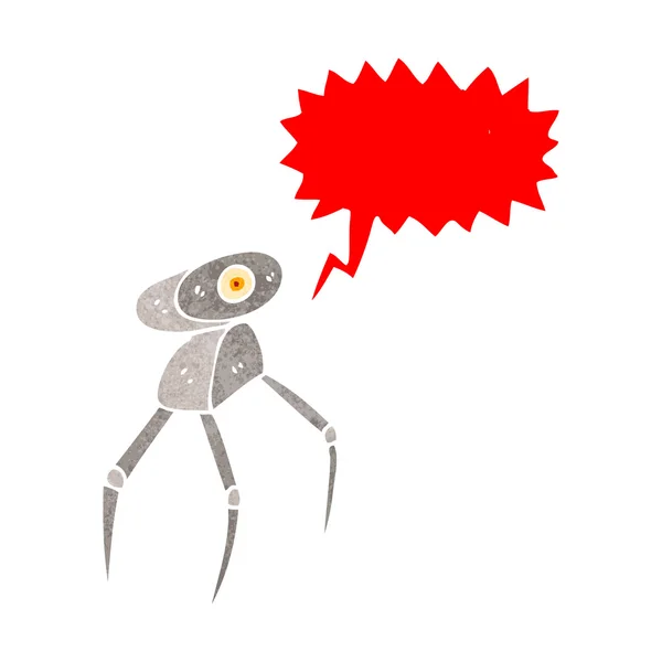 Robot de araña de dibujos animados retro — Vector de stock