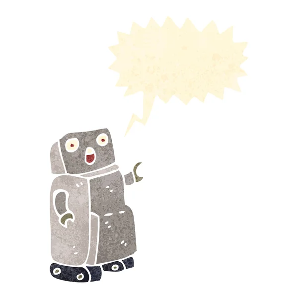 Robot z kreskówki Retro z bańki mowy — Wektor stockowy
