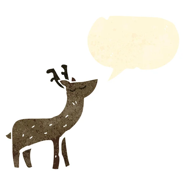 气泡的复古卡通鹿 — 图库矢量图片