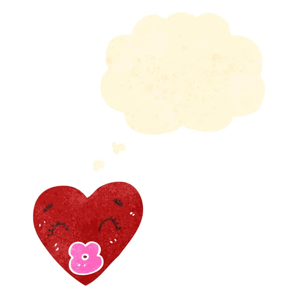 Retro tecknade kyssas hjärta — Stock vektor