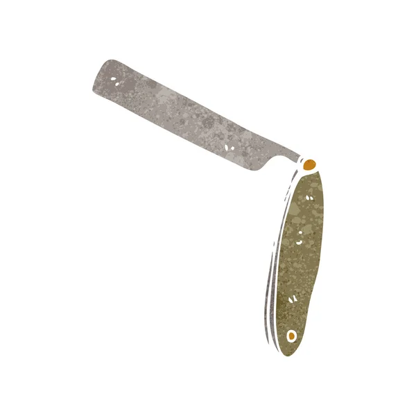Retro tecknad skära halsen rakkniv — Stock vektor