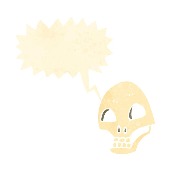 レトロな漫画グラフィト スタイル頭蓋骨 — ストックベクタ