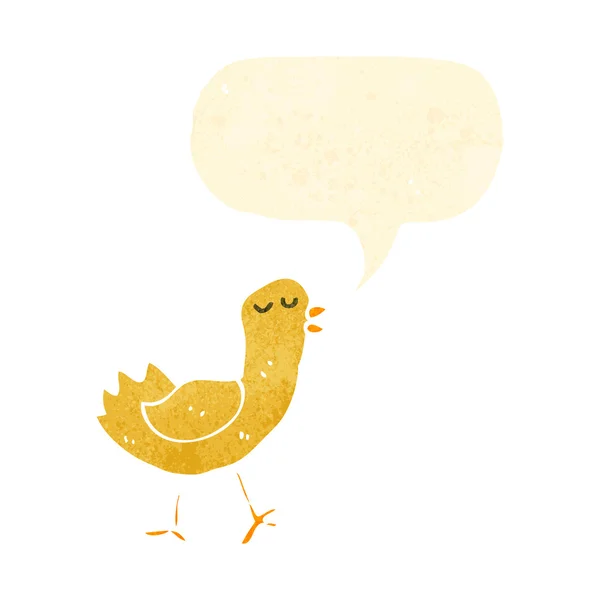 Retro karikatür tweeting kuş — Stok Vektör