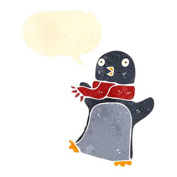 Retro-Cartoon tanzender Pinguin — Stockvektor