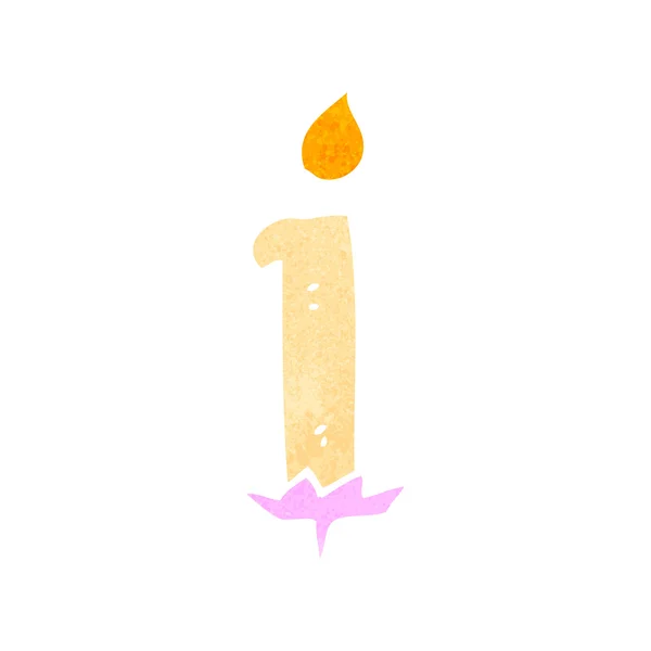 Retro rajzfilm születésnapi torta gyertya — Stock Vector