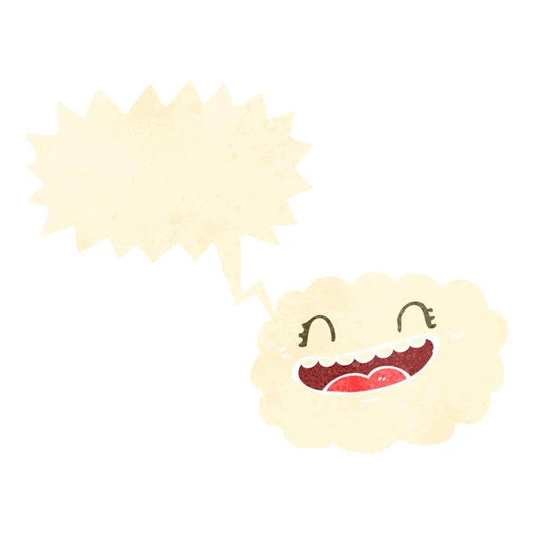 Retro cartoon happy cloud — Stock Vector