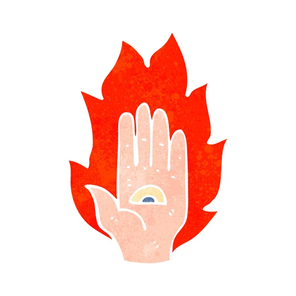 Retro karikatura strašidelný ruční symbol — Stockový vektor