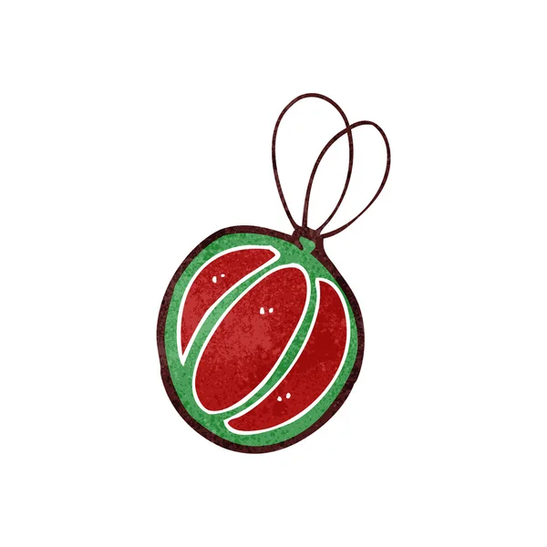 Bola de Navidad de dibujos animados retro — Vector de stock