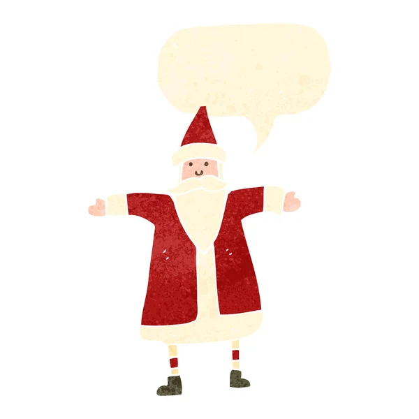 Retro cartoon santa claus with speech bubble — Stock Vector