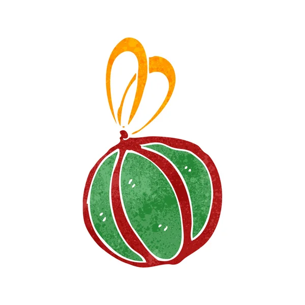 Bola de Navidad de dibujos animados retro — Vector de stock