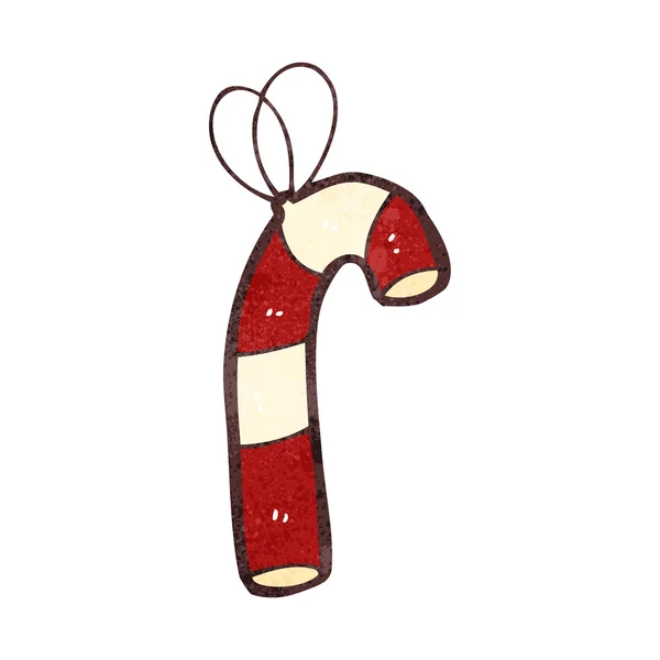 Candy cane retro cartoon Kerstdecoratie — Stockvector