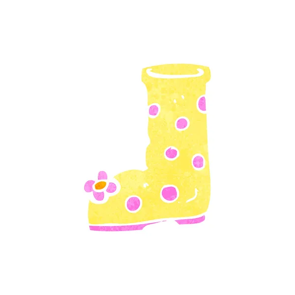 Retro cartoon wellington boot — Stockvector