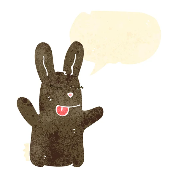 复古卡通兔伸出舌头 — 图库矢量图片