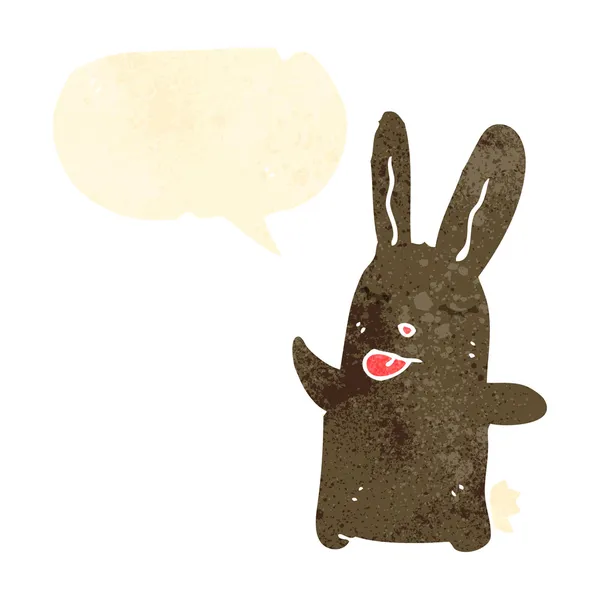 Conejo de dibujos animados retro sobresaliendo de la lengua — Vector de stock