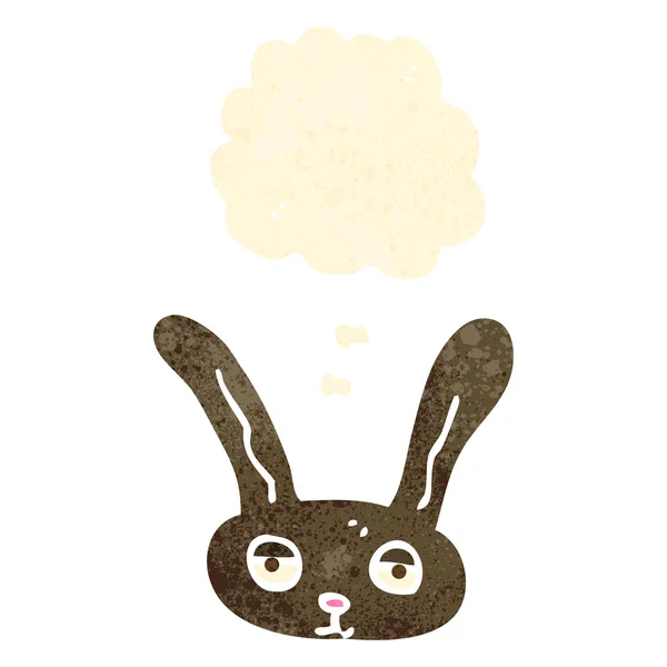 Retro cartone animato coniglio faccia — Vettoriale Stock