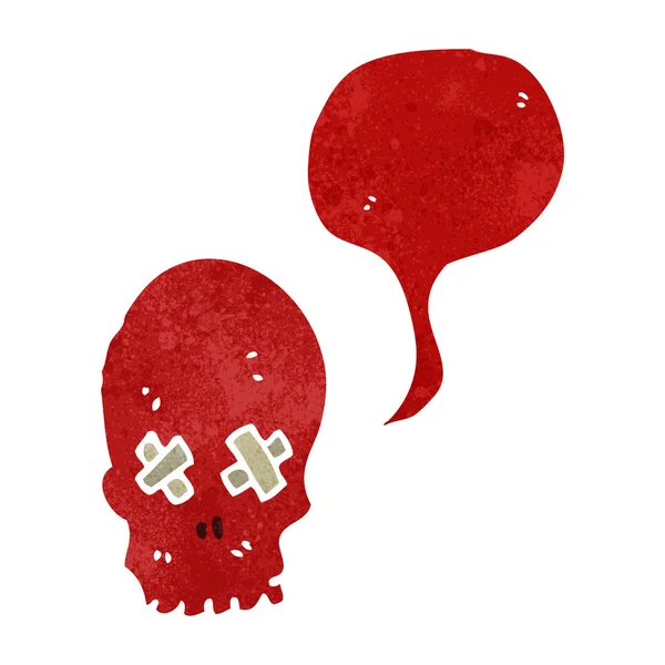 Retro cartoon spooky skull symbol — Stock Vector