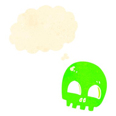 Retro karikatür graffiti stil skull simgesi