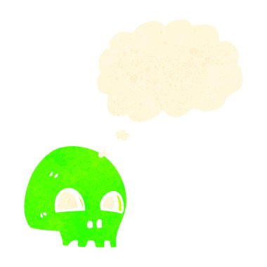 Retro karikatür graffiti stil skull simgesi