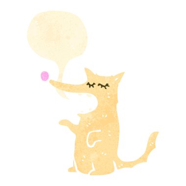 Retro karikatür havlayan köpek