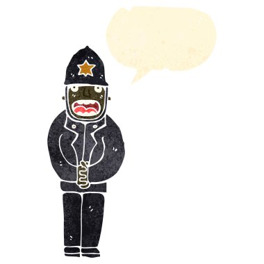 Retro karikatür polis